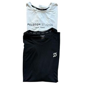 Peloton Men’s 2XL T-Shirt Lot Black & White Short Sleeve Logo Cycling Workout